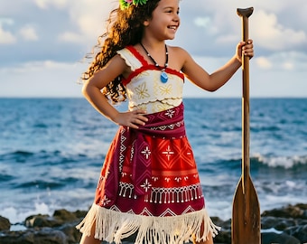 Moana inspired Dress for Girls, Kids Polynesian Princess Outfit, Moana Birthday party dress, Moana halloween costume