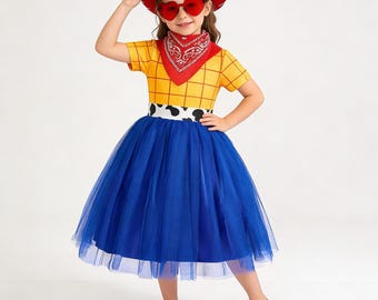 Cowgirl Inspired Dress for Girls, Western Cowgirl Tutu Outfit, Kids Halloween Costume