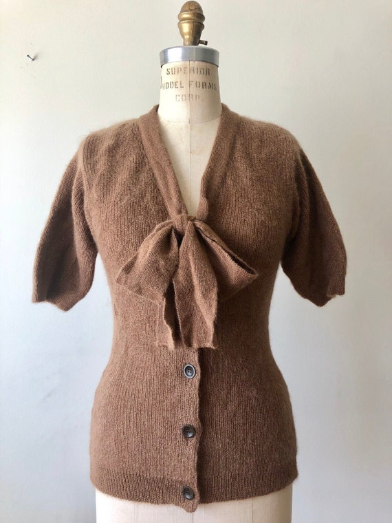Vintage cocoa brown 50s inspired mohair secretary