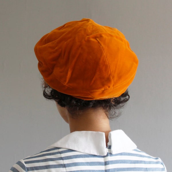 pumpkin spice velvet beret