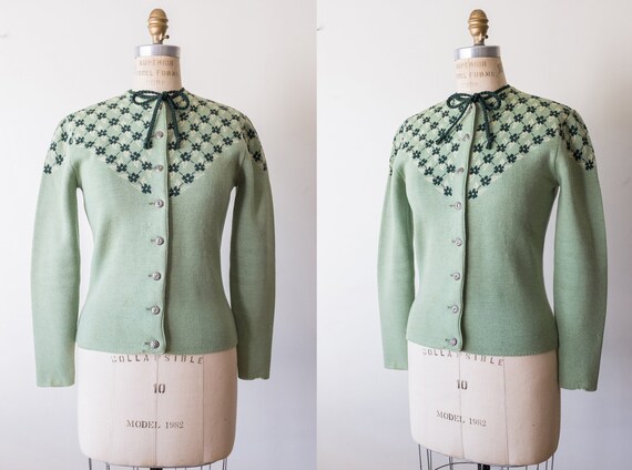 Vintage 1940s Catalina Button Up Sweater Size Smal