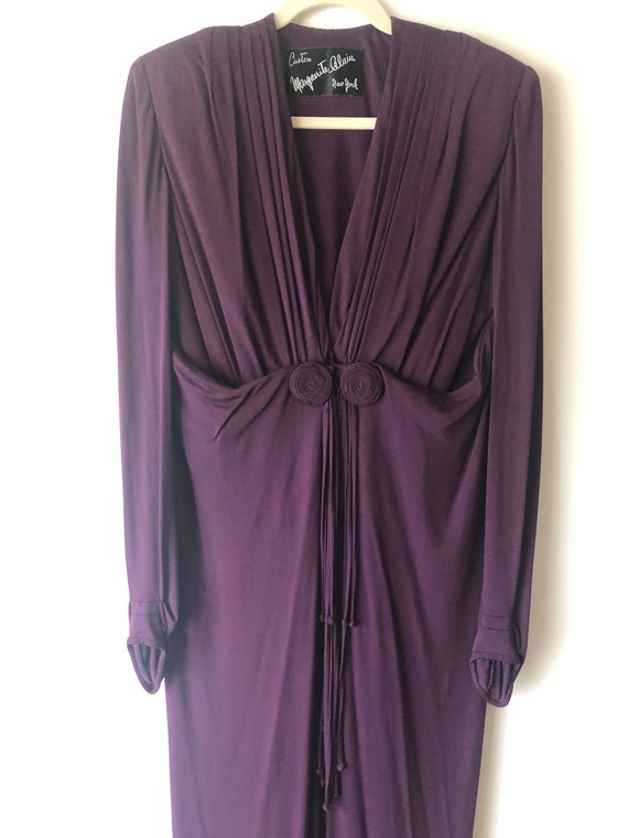 Vintage 1940s plum draped silk jersey harem jumpsuit … Gem