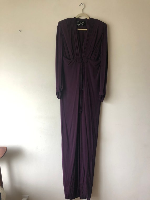 Vintage 1940s plum draped silk jersey harem jumpsuit … Gem