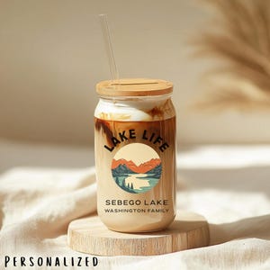 Custom Lake Life Iced Coffee Mug Lake Life Tumbler Travel Cup Personalized Vacation Tumbler Lake House Decor Vacation Tumbler