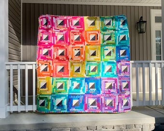 String Log Cabin Quilt Quick Tutorial - PDF