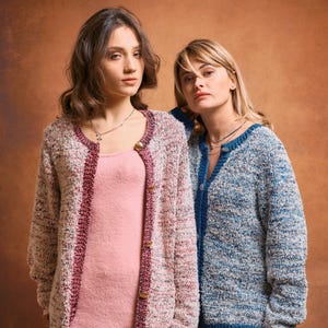 Oversized pink cardigan, Cardigan with buttons, Gold buttons cardigan, Gift for her, Chunky pink cardigan