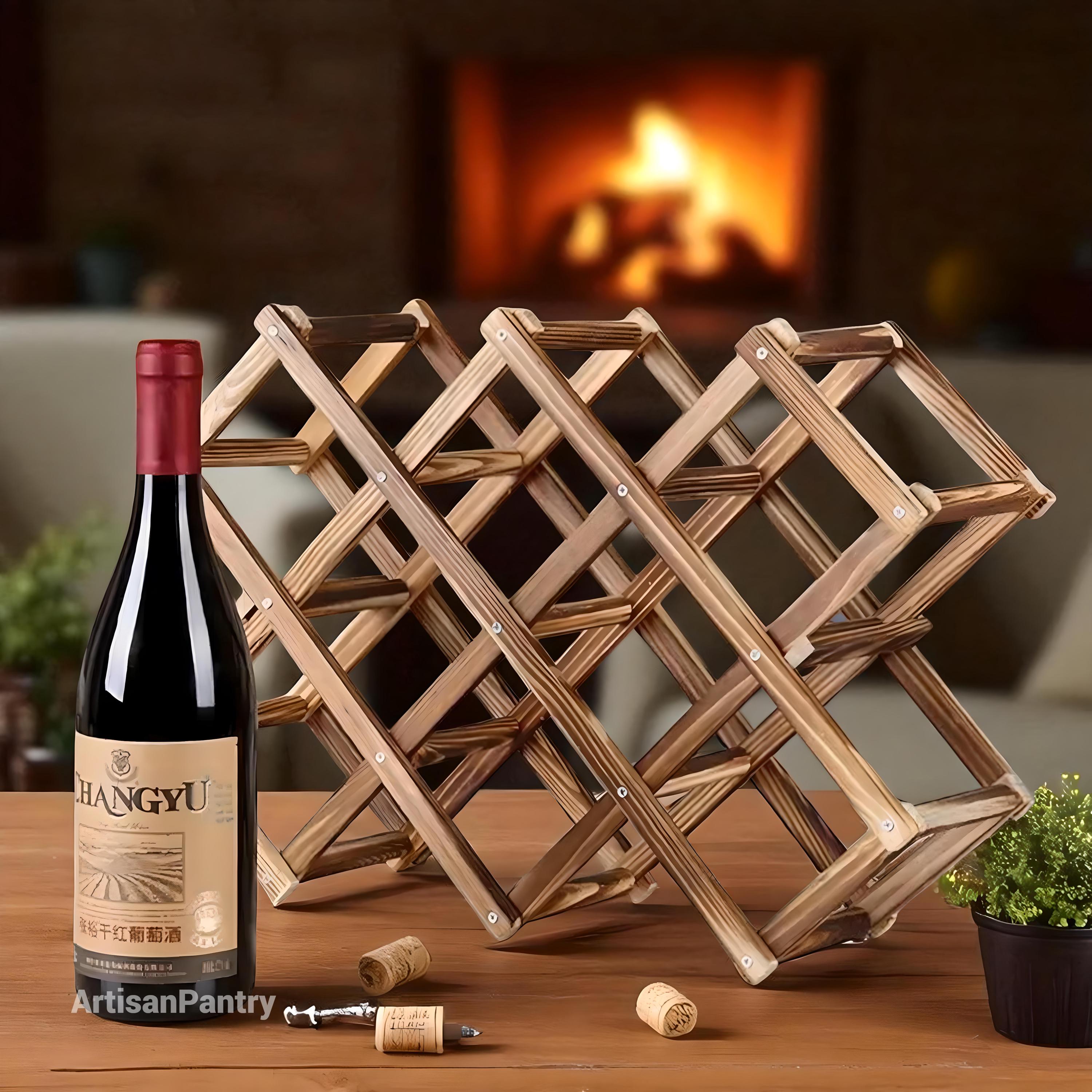 Nangiftree Weinregal Für Die Arbeitsplatte - Platz Für 9 Flaschen & 4 Gläser, Schwarz, 30,3x21,1x38,3 Cm