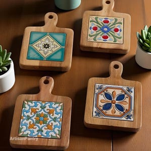 Japanese Artisan Coaster – Handcrafted Wood Drink Mat – Zen-Inspired Heat-Resistant Tableware with Traditional Design