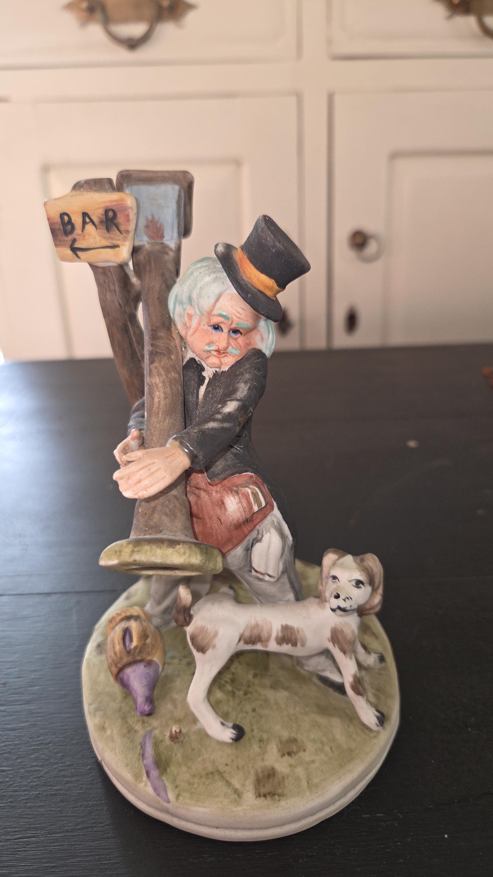 Capodimonte 陶器 置物 老人と犬と荷車 Capodimonte 陶器 置物 老人と
