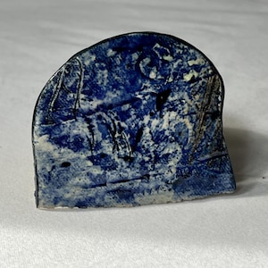 Deep blue Hand made Ceramic Brooch - unique