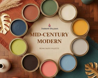 Mid-Century Modern Sherwin-Williams Paint Palette: Whole-House Color Scheme (Instant Download)