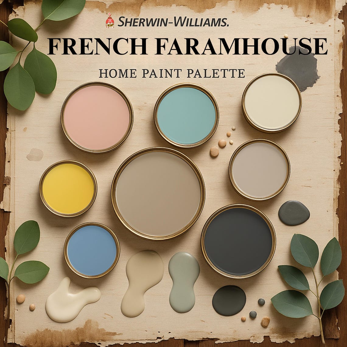 French Farmhouse Home Paint Palette - Rustic Chic Colors for Interior ...