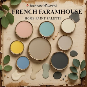 French Farmhouse Home Paint Palette - Rustic Chic Colors for Interior Design & Crafts