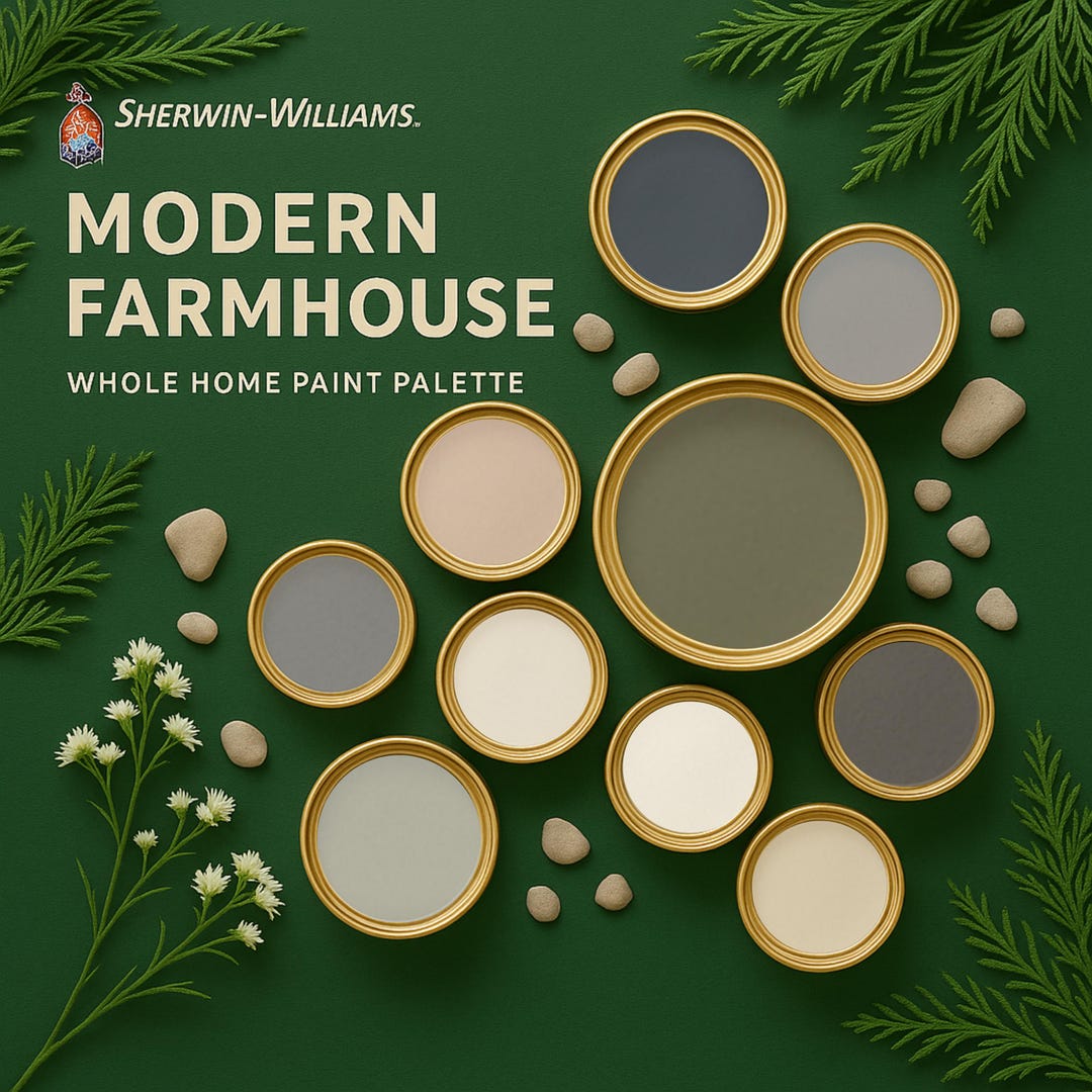Modern Farmhouse Paint Palette – Sherwin Williams Whole Home Color ...