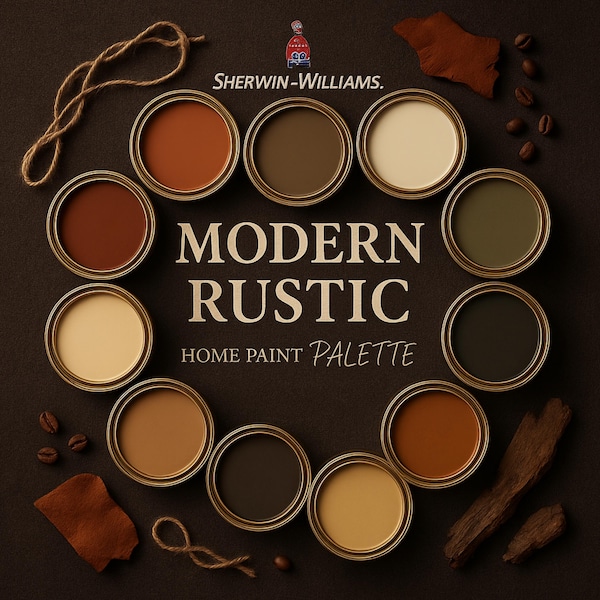 Paleta farb Sherwin Williams Modern Rustic: 12 kolorów ziemistych (do pobrania w wersji cyfrowej)