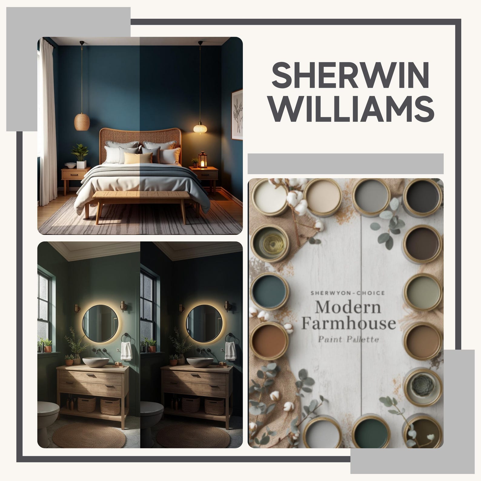 Sherwin‑williams MODERN FARMHOUSE Color Palette — Complete Interior ...