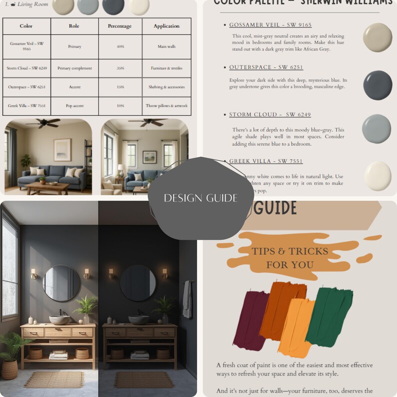 Modern Farmhouse Paint Palette – Sherwin Williams Whole Home Color ...