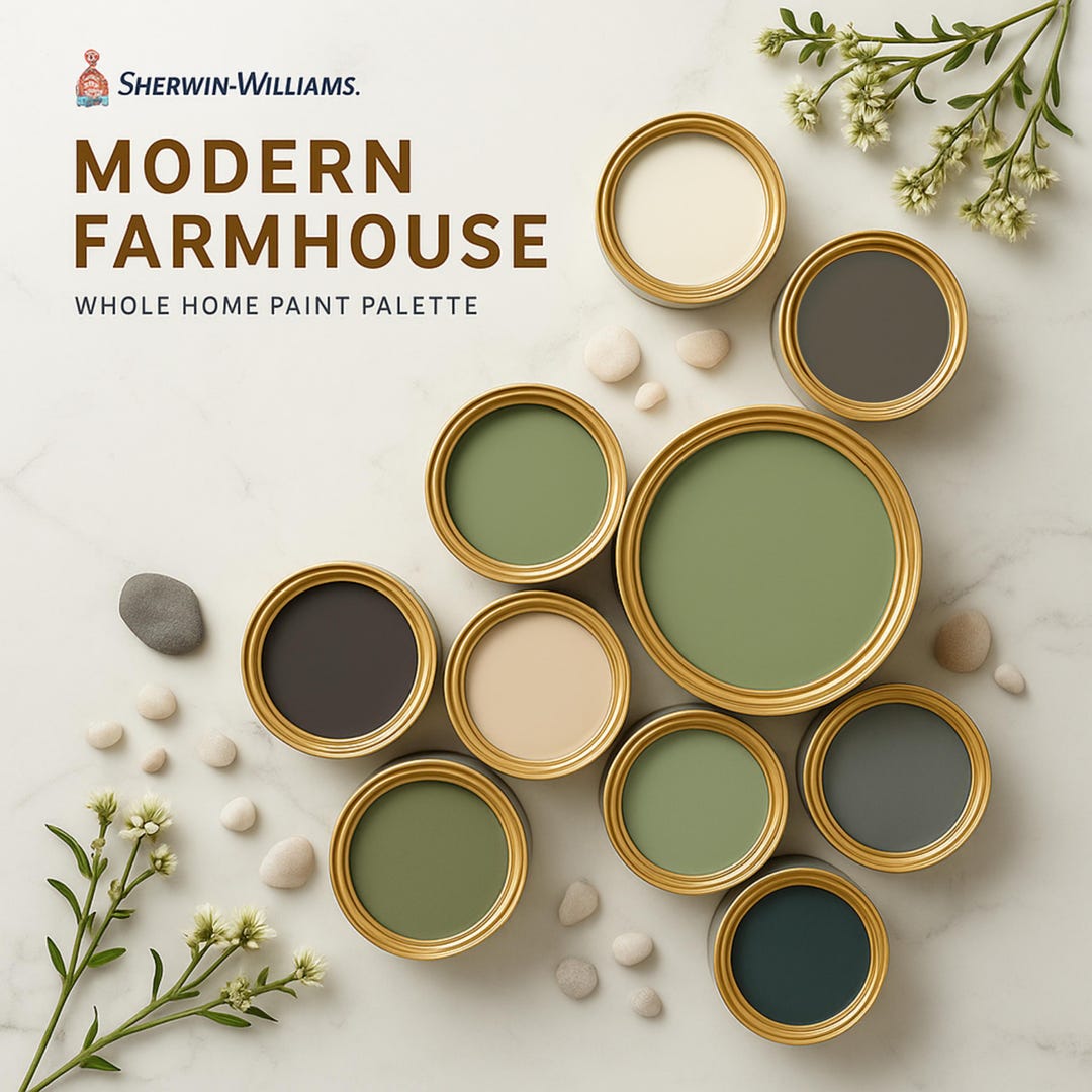 Sherwin‑williams MODERN FARMHOUSE Color Palette — Complete Interior ...
