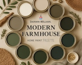 Modern Farmhouse Paint Palette | 12 Sherwin-Williams Neutral & Green Colors | Digital Home Design Guide