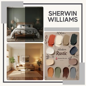 Sherwin Williams Modern Rustic Paint Palette: 12 Earthy Colors (digital ...