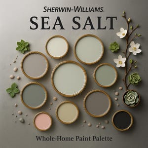Havssaltsinspirerad färgpalett för hemmet: Kustnära helhusschema (PDF-guide)