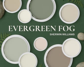 Evergreen Fog Color Palette Guide: Sherwin-Williams Paint Combinations (PDF Download)