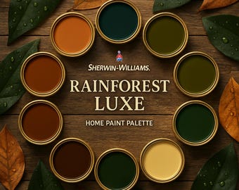 Rainforest Luxe Sherwin-Williams Palette: Earthy Green Home Paint (Digital Download)