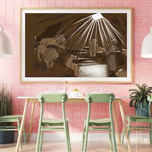 Daniel in the Lions’ Den – Digital Print | Bible Verse Wall Art | Christian Poster | Scripture Print | Faith Decor | Instant Download