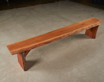 Cherry Bench #3, Custom Live Edge Bench, One of a Kind Live Edge, Rustic Bench, Entryway Bench, Contemporary Bench, Farmhouse Bench