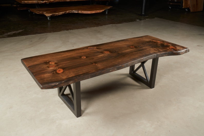 Ebony Pine Coffee Table 32, Rustic Farmhouse End Table, Modern Living Room, Slab Coffee Table, Entryway Furniture image 1