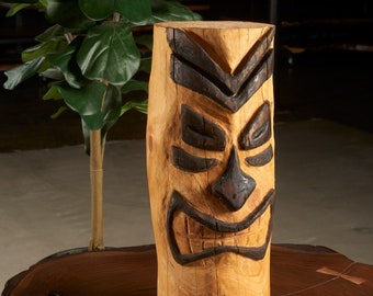 Totem Sculpture, Tiki Totem Statue, Carved Wood, Unique Sculpture, Carved Totem, Wooden Totem, Hawaiian Tiki Totem Statue