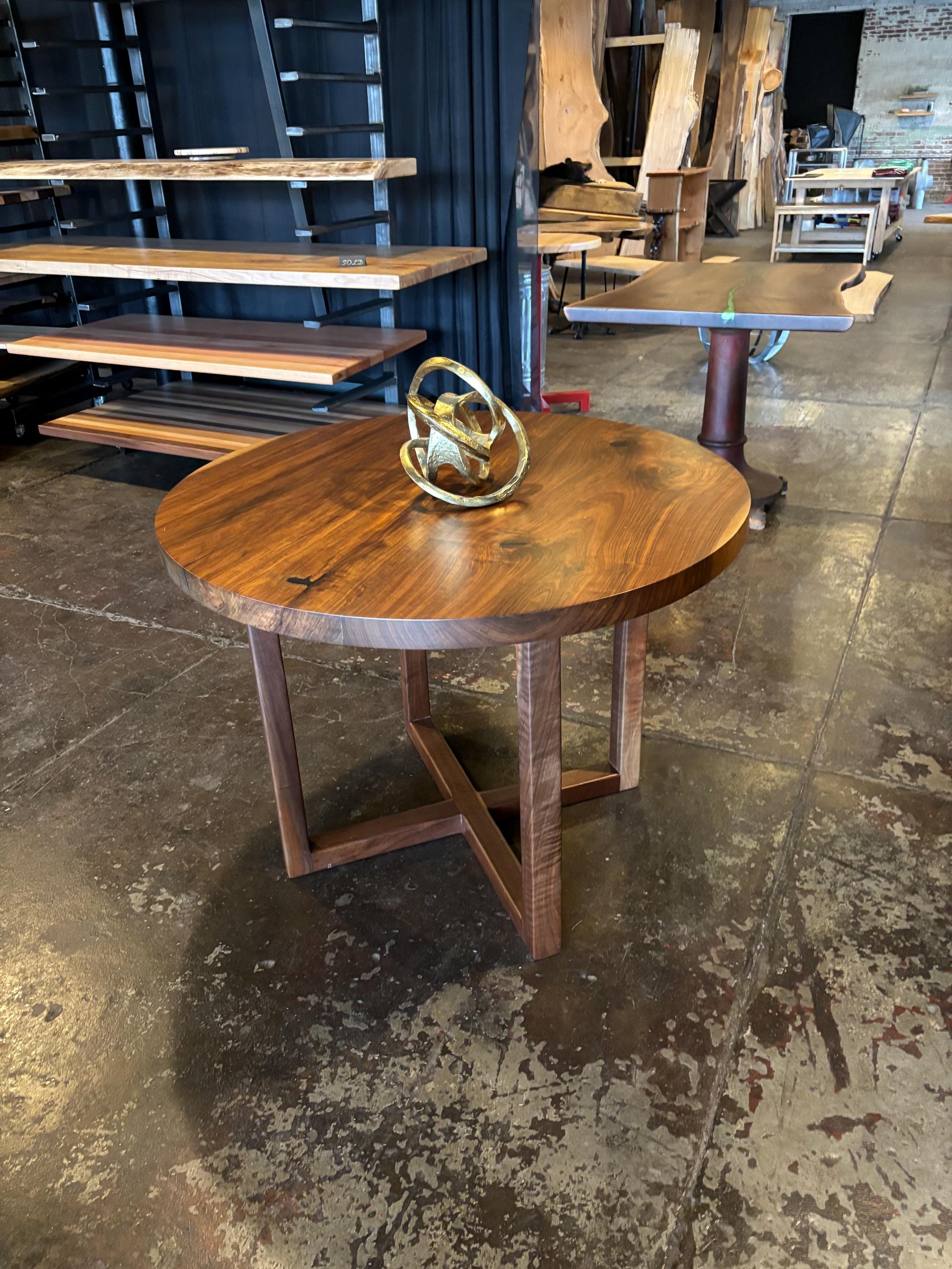 Walnut Round Dining Table - Etsy