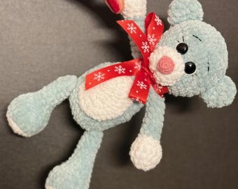 Oso de ganchillo de menta hecho a mano, amigurumi, peluche, juguete de peluche