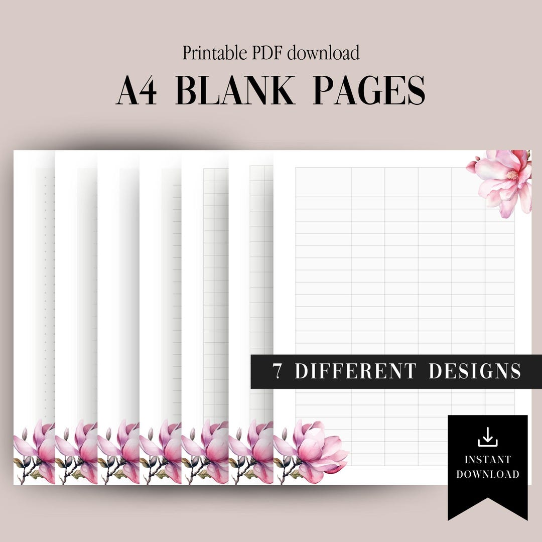 Lined Dot Grid Paper Printable, Instant Download PDF, A4 Writing Paper ...