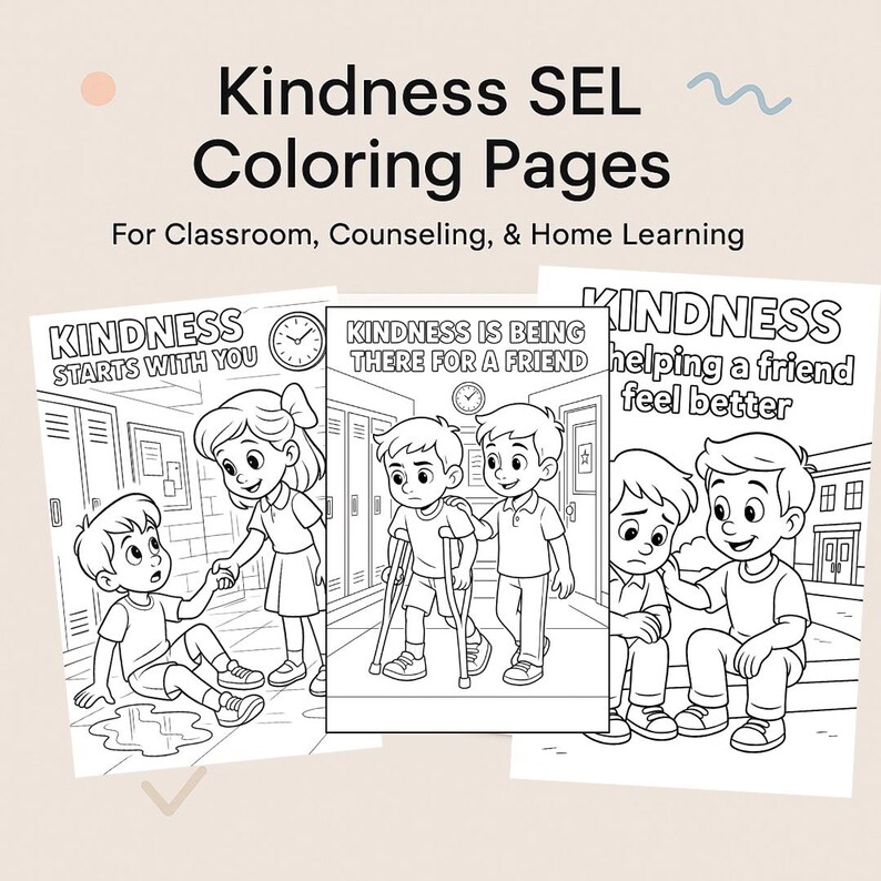 30 Kindness Coloring Pages for Kids| School Kindness Activities ...