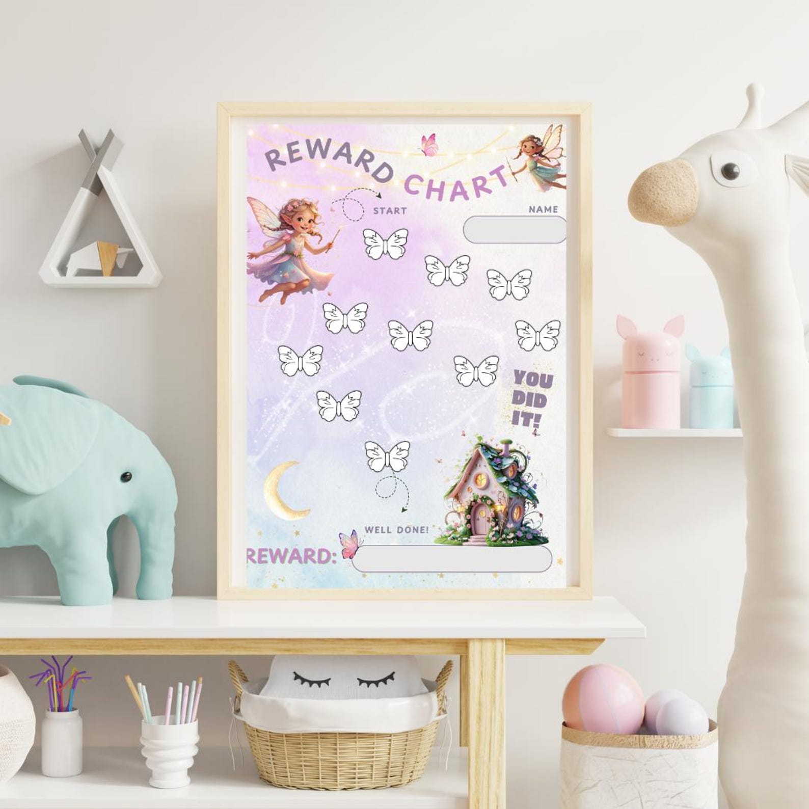 Printable Fairy Reward Chart | Kids Behavior|poppy Toddler Sticker ...
