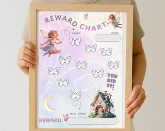 Printable Fairy Reward Chart | Kids Behavior|Poppy Toddler Sticker Chart | Magical Forest Girl Toddler Chore Motivational System |ADHD Tools