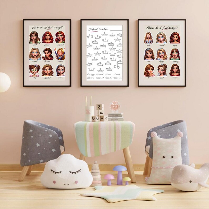 Princess Feelings Chart| Daily Mood Tracker| PRINTABLE Page Emotional ...