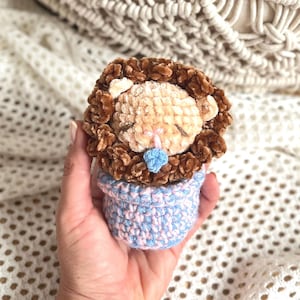 Lion Baby Crochet Pattern – Crochet pattern for a lion cub in a potty – Cute Lion Toy Amigurumi – Beginner Friendly PDF (DE/ENG)