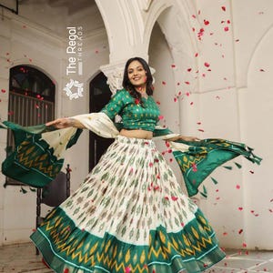 Navratri Chaniya Choli, a traditional Indian outfit perfect for Navratri night, Garba dress, and festive Garba lehenga attire.