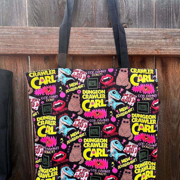 Dungeon Crawler Pattern Tote Bag | LitRPG Pattern Tote | Bookish Tote | Nerd Gift | Princess Donut Tote | 3 Sizes Available
