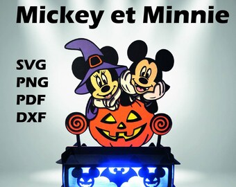 Mickey and Minnie Halloween Lantern