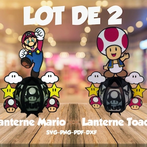 Lanterne Mario et lanterne Toad
