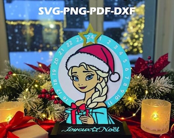 Christmas Advent Calendar – Frozen Christmas Calendar – Christmas Decoration – Cricut/Silhouette Digital File – DIY Christmas Countdown