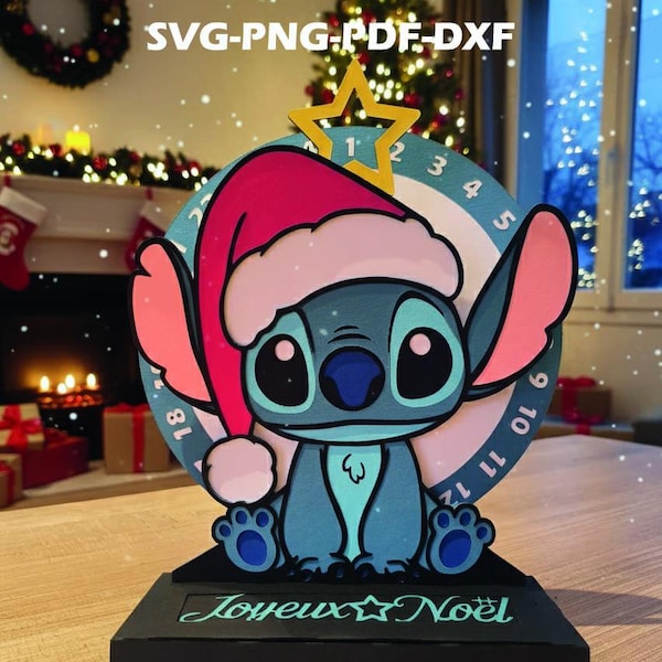 Christmas Advent Calendar SVG png pdf dxf, digital cutting files for lantern paper craft-instant download advent calendar