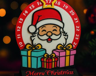 Christmas Advent Calendar SVG png pdf dxf, digital cutting file for lantern paper craft - instant download advent calendar