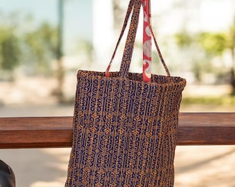 Sac de plage  – cabas éthique upcyclé, sari recyclé, fait main, sac été femme