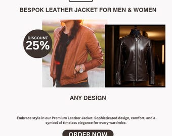 Handmade Bespoke Leather Biker Jacket | Custom Fit, Cowhide or Sheep Leather