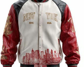 2026 AMJ Autentyczna skórzana kurtka miejska w stylu vintage, bomberka w kolorze czarnym, retro
