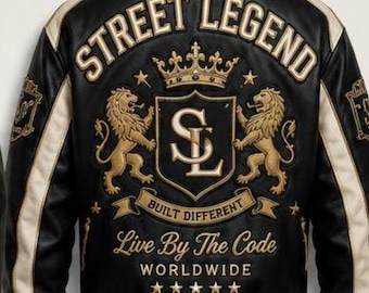 Luksusowa skórzana kurtka streetwear dla mężczyzn – haftowana kurtka w stylu uniwersyteckim – najwyższej jakości ręcznie robiony płaszcz hiphopowy – czarno-złota kurtka typu bomber